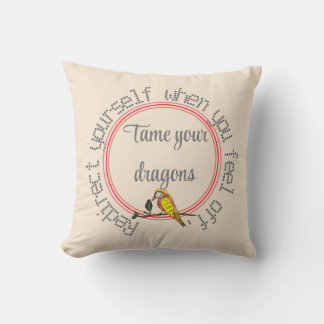 Subtle Tan Natural Personalize Text Bird Throw Pil Pillow