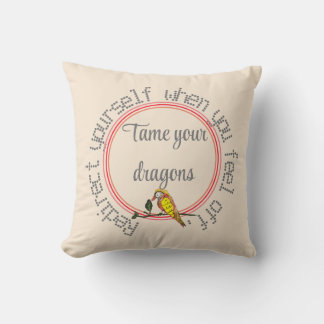 Subtle Tan Natural Personalize Text Bird Throw Pillow