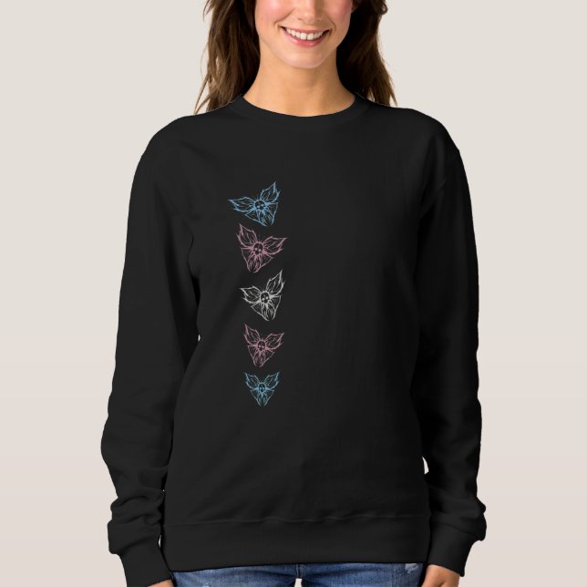 Subtle Transgender Ftm Mtf Goth Butterfly Trans Pr Sweatshirt (Front)