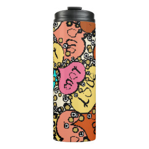 Subtle vintage pattern with tiny orange, black an thermal tumbler
