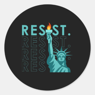 Subtle Vintage Resistance Anti Trump Classic Round Sticker