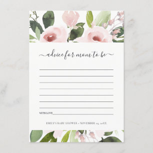 SUBTLE WASH BLUSH PINK FLORAL ADVICE BABY SHOWER ENCLOSURE CARD