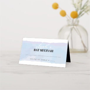 SUBTLE WATERCOLOR Bat Mitzvah Seating Card