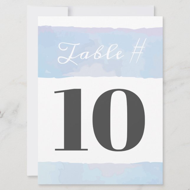 SUBTLE WATERCOLOR Bat Mitzvah Table Seating Card (Front)
