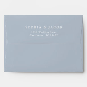 Subtle Watercolor Roses   Light Blue Pre-Printed Envelope