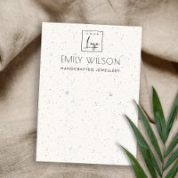 SUBTLE WHITE CERAMIC TEXTURE EARRING DISPLAY LOGO
