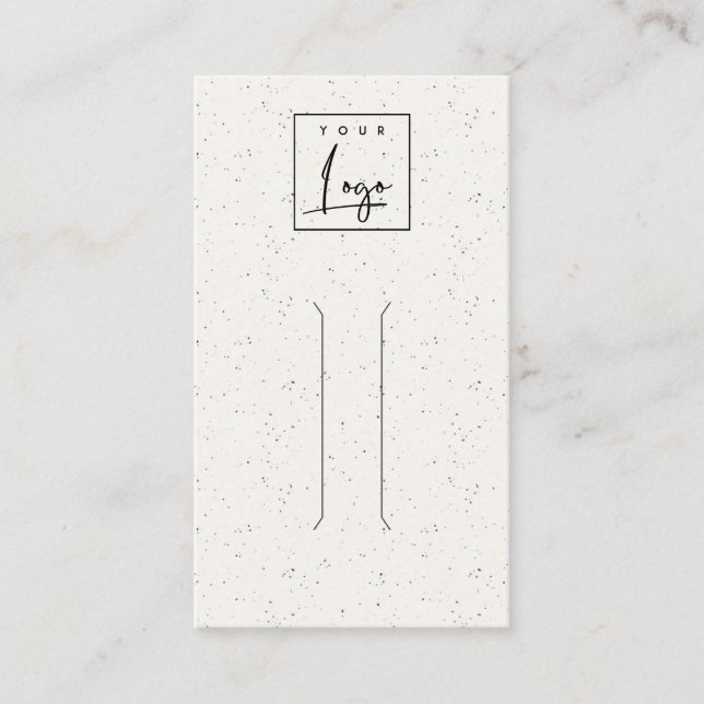 Subtle White Ceramic Texture Hair Pin Display Logo Business Card (Front)