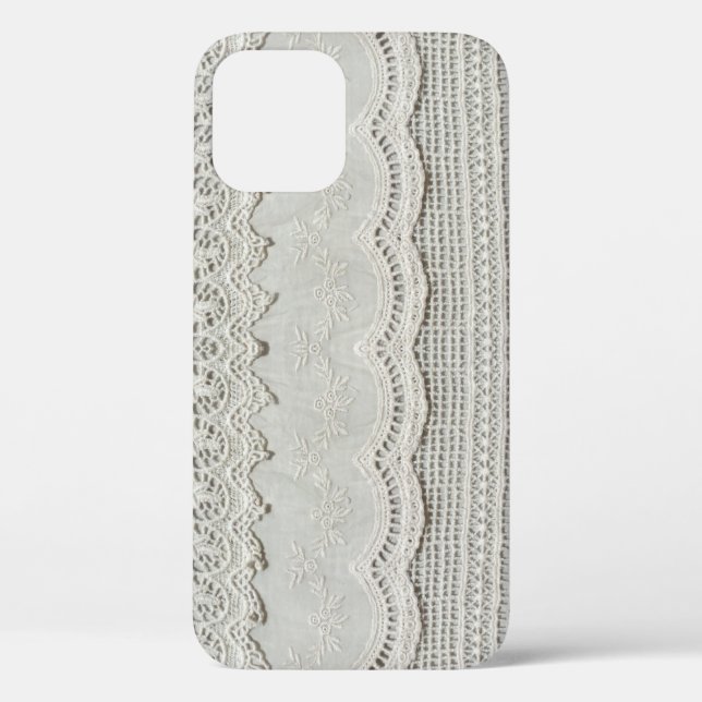 Subtle white lace, textile close-up. Case-Mate iPhone case (Back)
