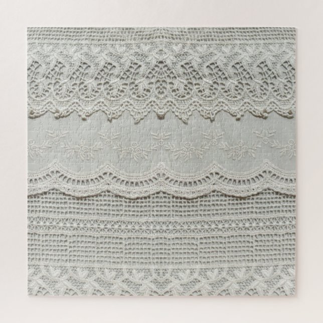 Subtle white lace, textile close-up. jigsaw puzzle (Vertical)
