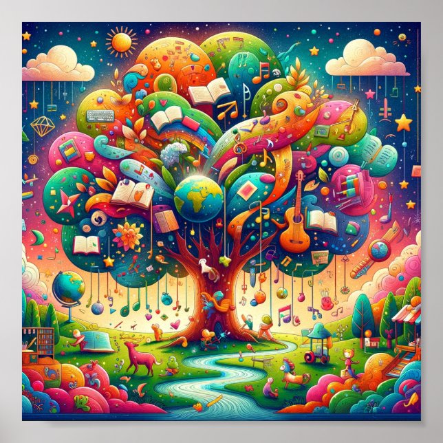 Subtle Wonders: The Learning Tree Poster for Kids (Front)