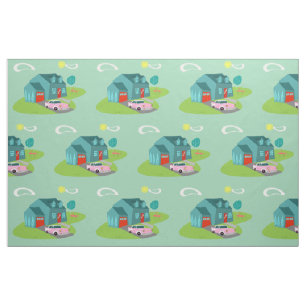 Suburbaine tissu de coton peigné rétro par Chamb