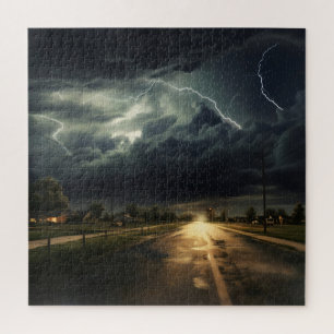 Suburbs Thunderstorm Jigsaw Puzzle