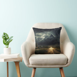 Suburbs Thunderstorm Throw Pillow