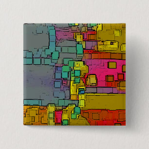 "Subway" Geometric Art 2 Inch Square Button