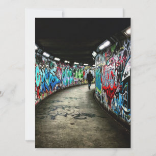 Subway graffiti art flat card