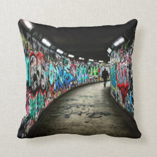 Subway graffiti art throw pillow