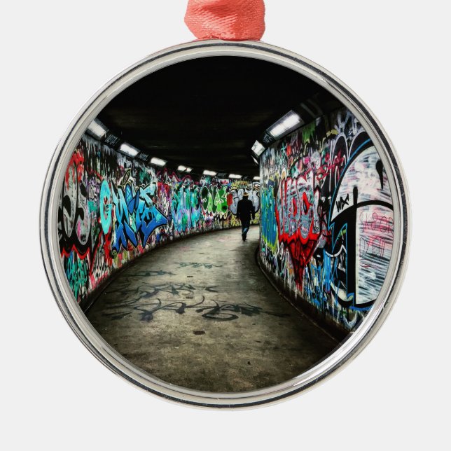 Subway graffiti metal ornament (Front)