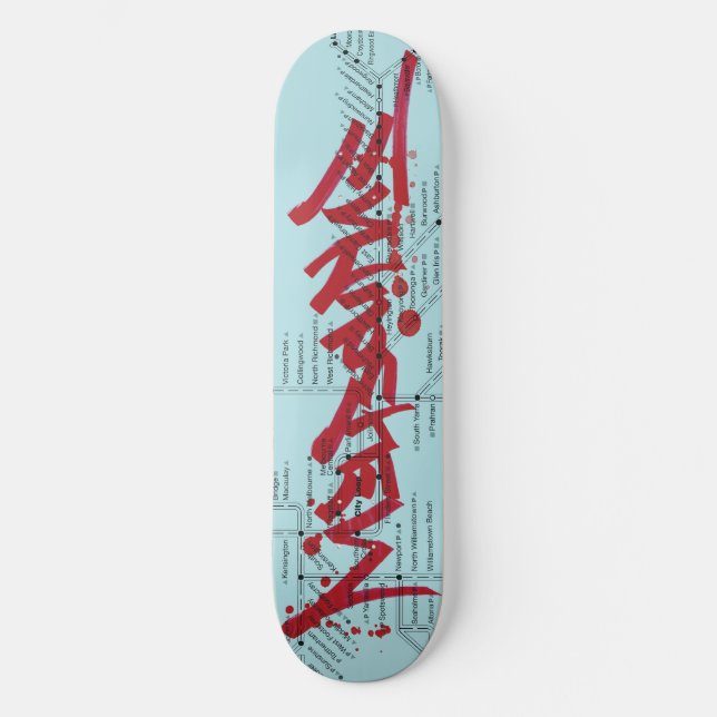 Subway Massacre - Melbourne Map Skateboard (Front)