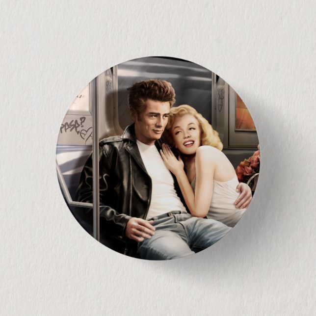 Subway Riders 2 1 Inch Round Button (Front)