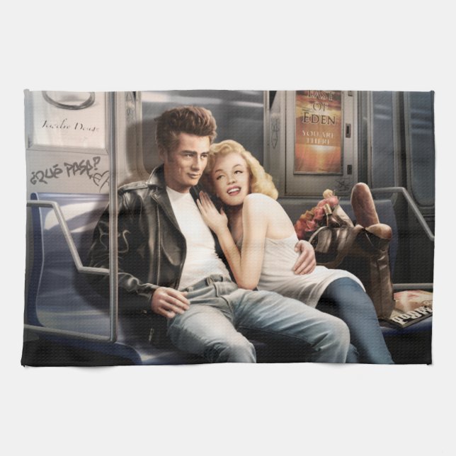 Subway Riders 2 Kitchen Towel (Horizontal)