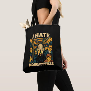 Subway Rush Hour Scream Hate Mondays Tote Bag