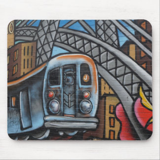 Subway train urban graffiti art mouse pad