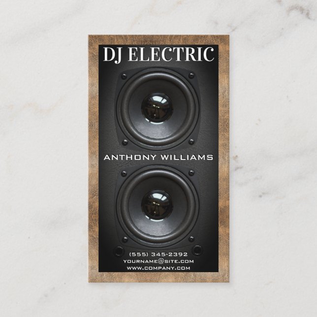 Subwoofer Speaker Box | Leather Business Card (Front)