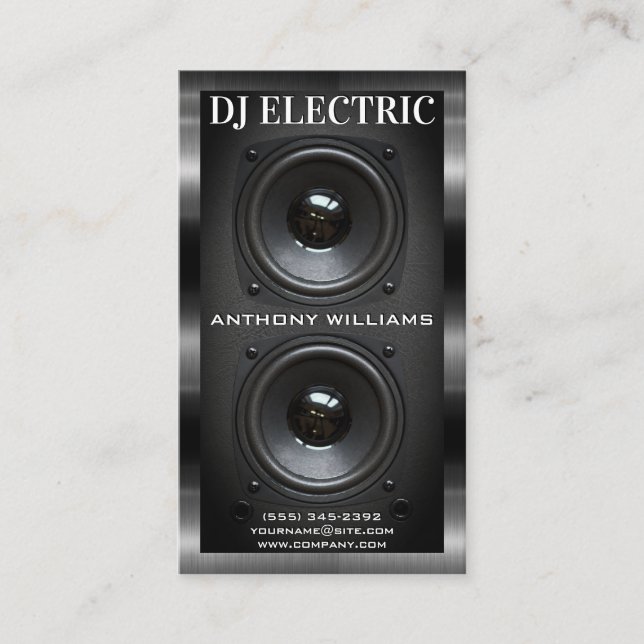 Subwoofer Speaker Box | Metallic Trim Business Car Business Card (Front)