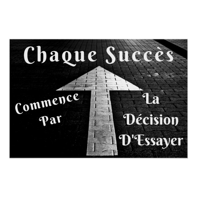 "Succès" affiche citation positive Poster (Front)