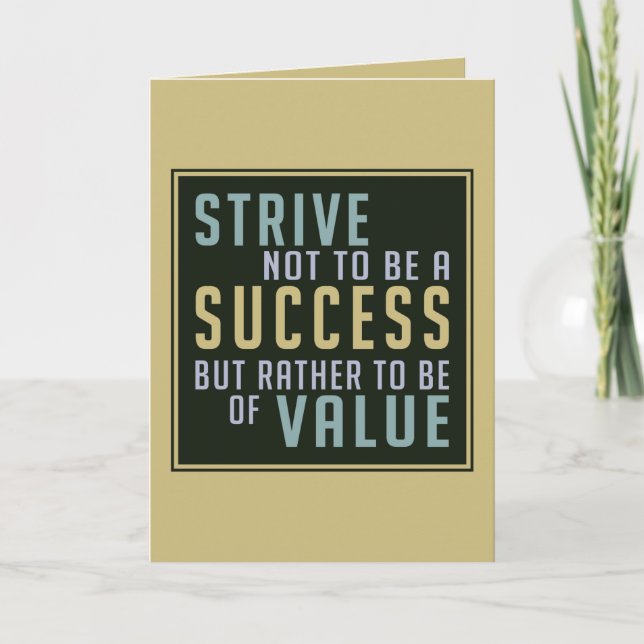 Succès et valeur Carte de voeux motivante (Devant)