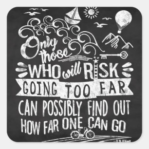 Success Achievement Perseverance Typography Quote Square Sticker