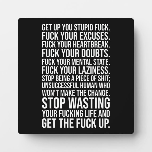 Success and Gym Motivational Plaque (Front)