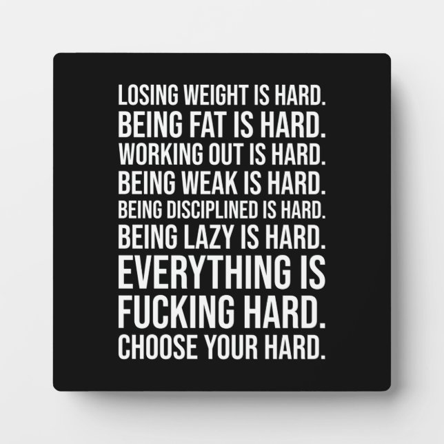 Success and Gym Motivational Plaque (Front)