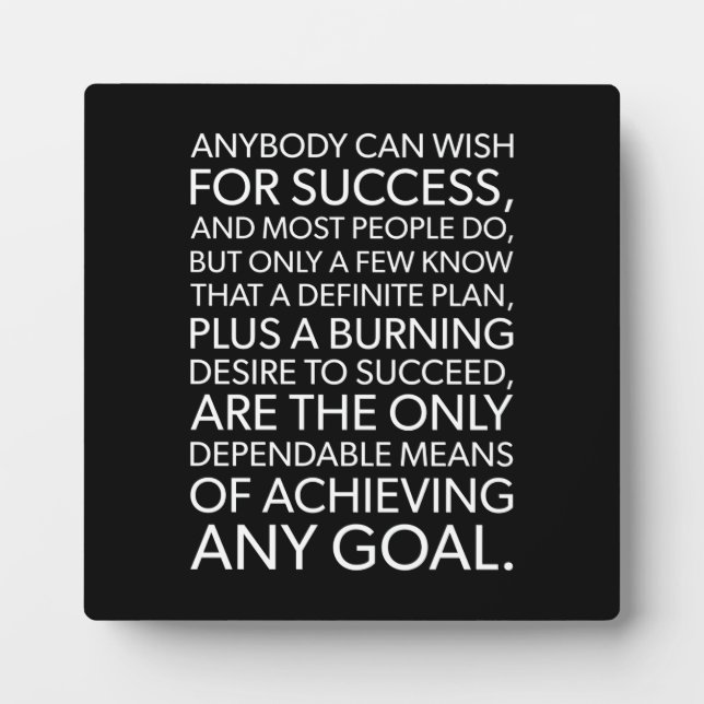 Success and Gym Motivational Plaque (Front)