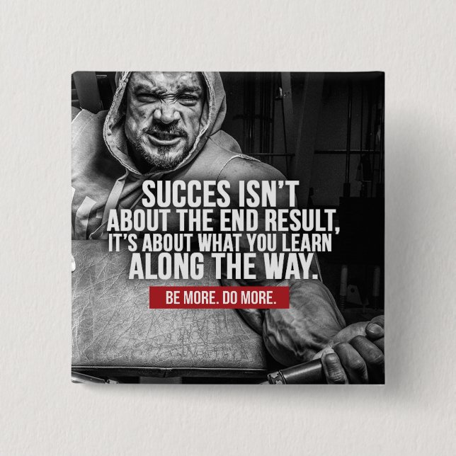 Success And Learning - Workout Inspiration 2 Inch Square Button (Front)
