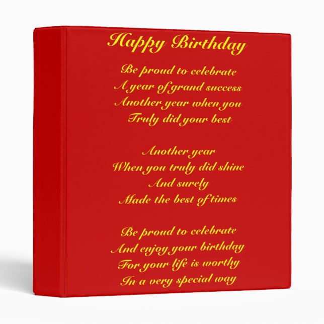 Success birthday tribute binder (Front/Spine)
