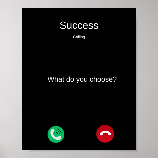 Success Calling Motivational Phone Screen Poster (Front)