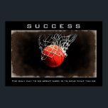 Success Close-up Basketball Artwork Motivational Poster<br><div class="desc">I Love This Game. Popular Sports - Basketball Game Ball Image.</div>