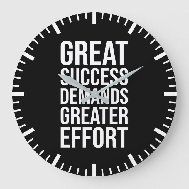 Success Demands Effort - Gym, Hustle, Success Large Clock (Front)