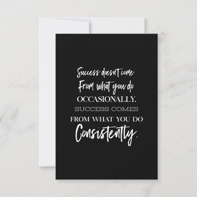 success doesn't come from what you do occasionally thank you card (Front)