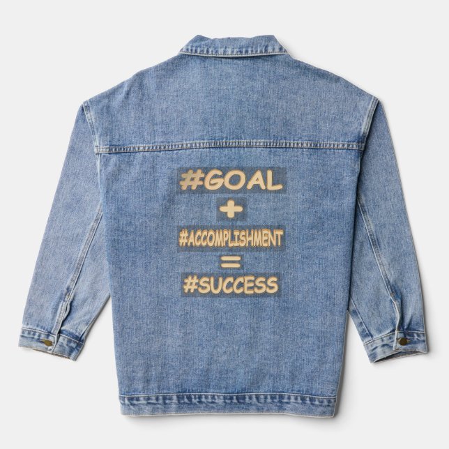 "SUCCESS EQUATION" Cute Design. Buy Now Denim Jacket (Back)