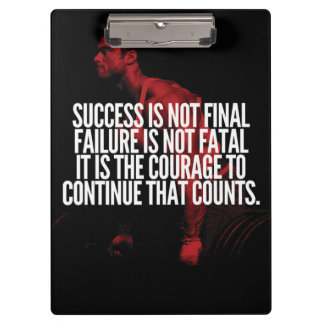 Success, Failure and Courage. Workout Motivational Clipboard