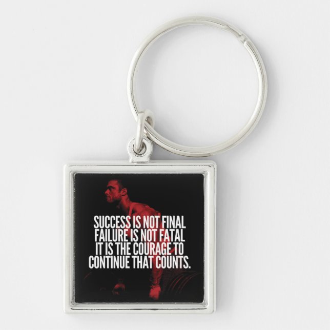 Success, Failure and Courage. Workout Motivational Keychain (Front)