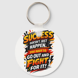 Success Fighter Quote Keychain