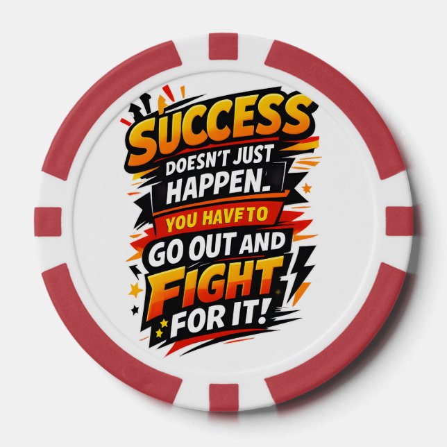 Success Fighter Quote Poker Chips (Front)