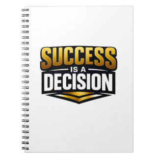 Success Gold Typography on Black Notebook