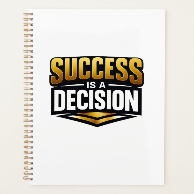 Success Gold Typography on Black Planner (Front)