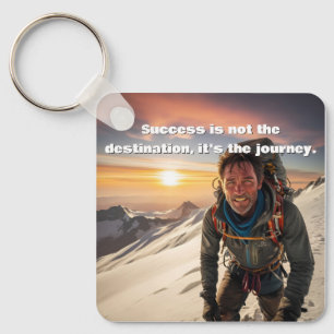 Success & Hard Work Mountain climber Motivational Keychain