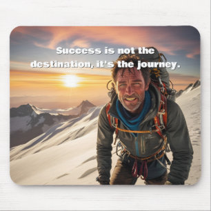 Success & Hard Work Mountain climber Motivational Mouse Pad
