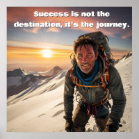 Success & Hard Work Mountain climber Motivational